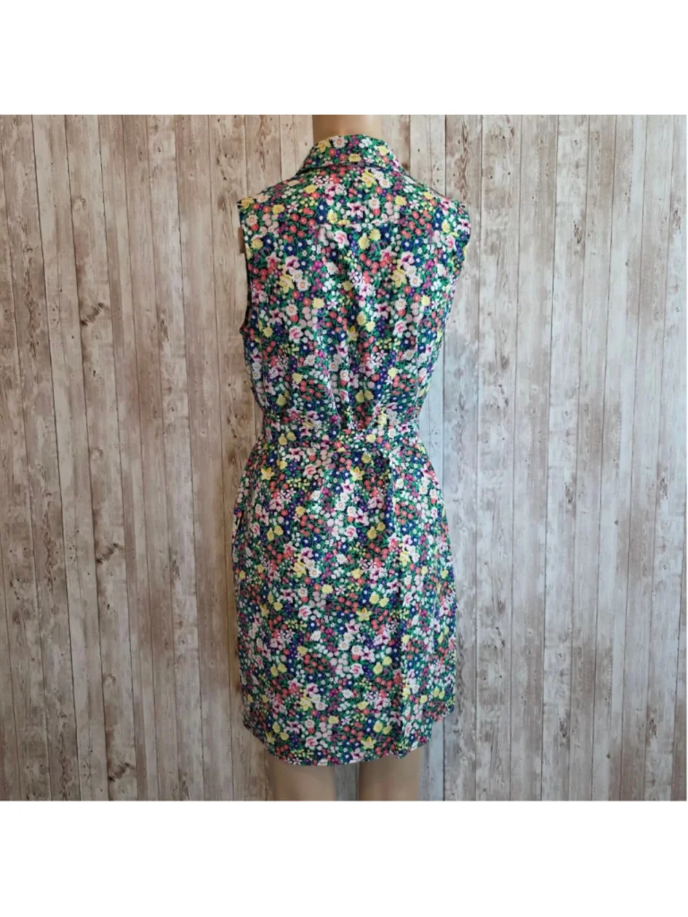 Tommy Hilfiger Floral Sleeveless Dress Size M Green Blue NWOT